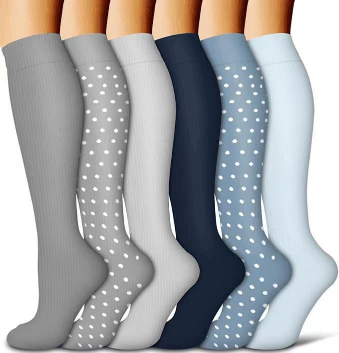 Herbst Damen Europäische & Amerikanische Sport Kniehohe Kompressionssocken, Hochelastische Schlankheits-Wadensocken