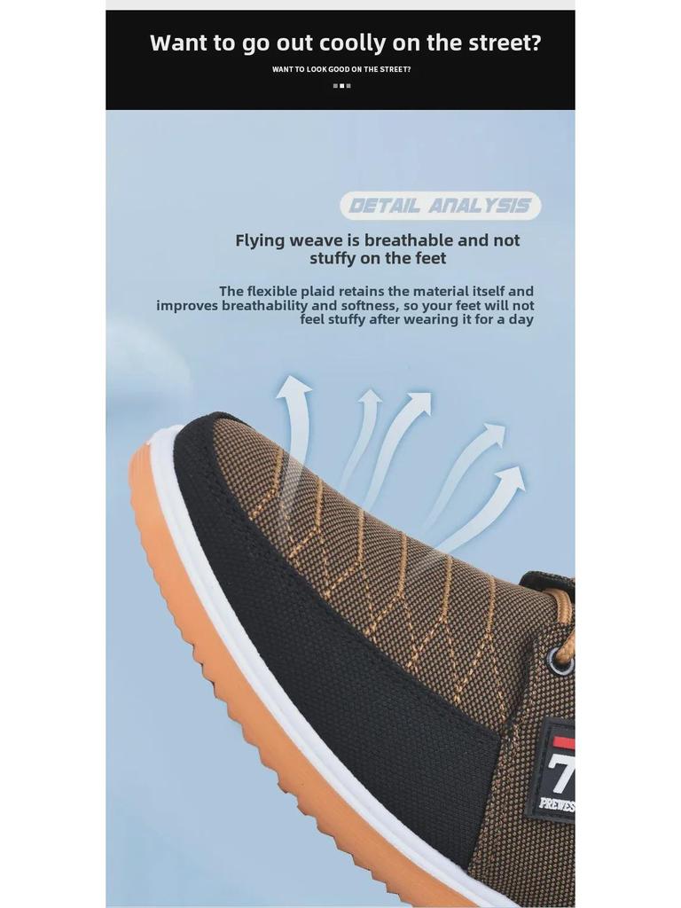 Męskie oddychające, lekkie, odporne na zużycie płócienne buty do biegania z podeszwą z kauczuku – wszechstronne na jesień i do prowadzenia samochodu.