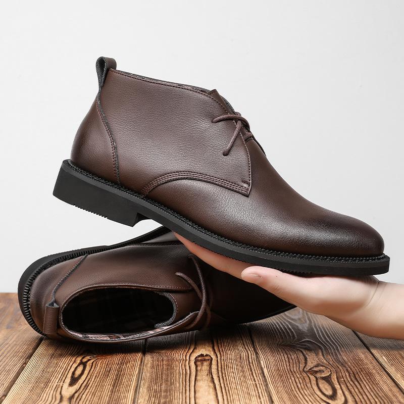 Mens Casual Business Office Formal Dress Chelsea Boots Shoes Genuine Leather Boot Black Ankle Botas Hombre Chaussure 2025