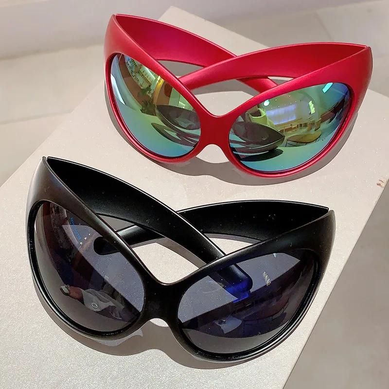 Fashion  Vintage Oversized Et Cat Eye Sunglasses Women For Men Trendy Sun Glasses Punk Shades Luxury Brand Designer Eyewear