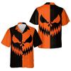 Halloween Pumpkin Face Hawaiian Shirt Men Women Youth, Spooky Jack O Lantern Button Down Shirt, Scary Pumpkin Beach Shirt