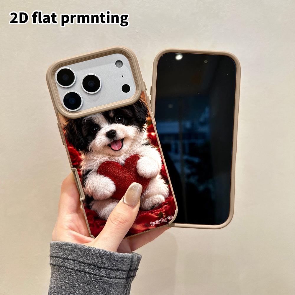 Phone Case: 2D Flat Lambskin Suitable for iPhone 18 17 16 15 14 13 Pro Protective Case, Glowing Little Cat, Christmas and Halloween Gift