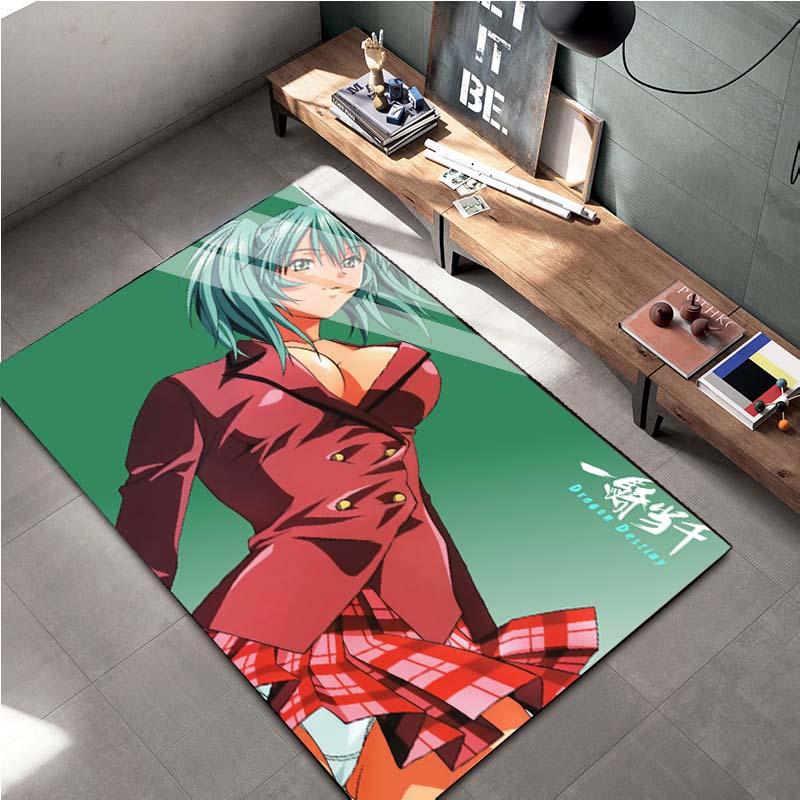 15 Größen Japanischer Anime Ikkitousen Sexy Mädchen Gedruckter Teppich für Wohnzimmer Rutschfester Bereichsteppich Schlafzimmer Moderne Heimdekoration Fußmatte