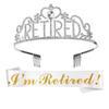 Graduation Party Crown Strap Set Letters RETIRED Diamond Crown Retirement Party Headpiece