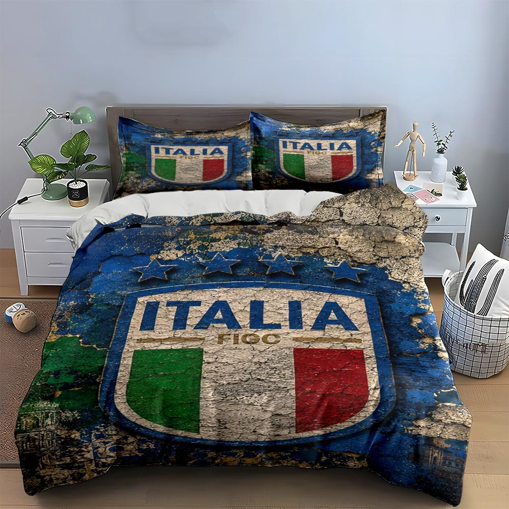 Italia Flag Soccer Bedding Set Bedding set (1 duvet cover, 2 pillowcases, duvet not included)