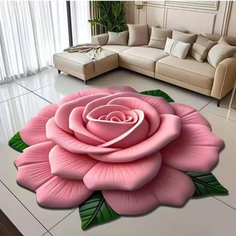 3D Floral Carpet, Water-absorbing and Anti-slip Floor MATS for Home Bathrooms, Kitchens and Toilets, Small Carpet for The Living Room