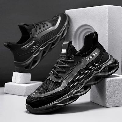 Zapatillas Deportivas Casuales para Hombre Transpirables Ligeras Zapatillas de Malla para Exteriores Negras Zapatillas de Running Atléticas para Jogging Tenis Caminar