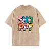 SX-79 MINISO 2026 Summer Vintage Wash  Printed Pure Cotton Shoulder Style Men's and Women's Round Neck Short Sleeved Couple T-shirt