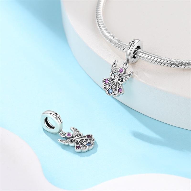 Original Copper Charms Luxury Guardian Angel Wings Pendant Beads Fit Bracelet Diy Women Making Delicate Gift