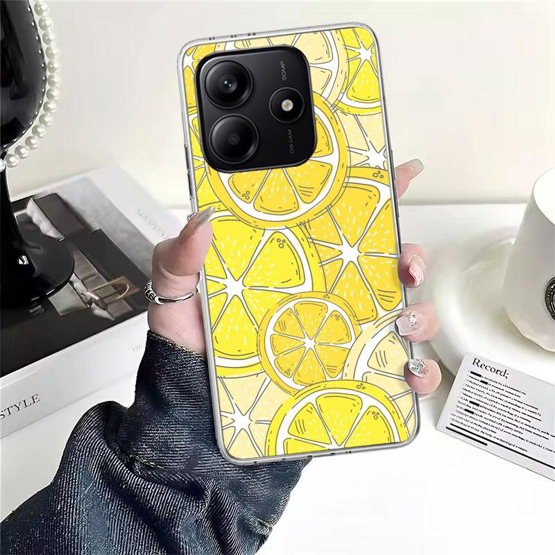 Sommerfrüchte Zitrone Weiche Handyhülle Für Xiaomi Redmi Note 15 14 14S 13 12 Pro Plus 12S 11 11S 11E 10 10S 11T 5G Hüllen Coque Rot
