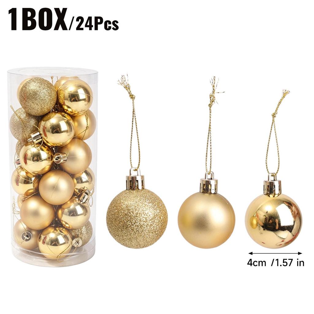 96/24pcs Red Christmas Balls Matte Shiny Glitter Hanging Ball Set for Xmas Tree Home Holiday New Year Party Decoration Supplies