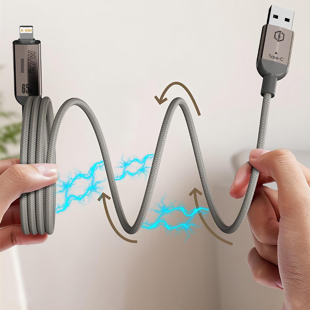 4-in-1 PD Magnetische Saugung 1M USB C Kabel - Schnelllade Anti-Verwicklungs Typ-C Kabel für iPhone/Xiaomi/HUAWEI/Samsung