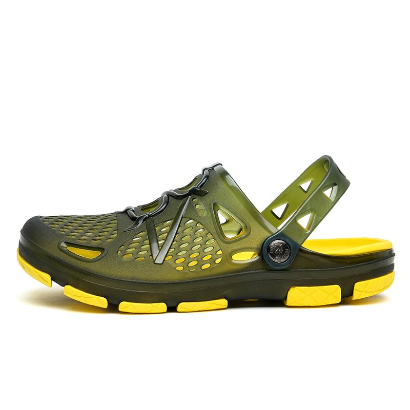 

Летняя мужская прозрачная обувь, сандалии и тапочки, мужская садовая пляжная обувь 45 зелёный