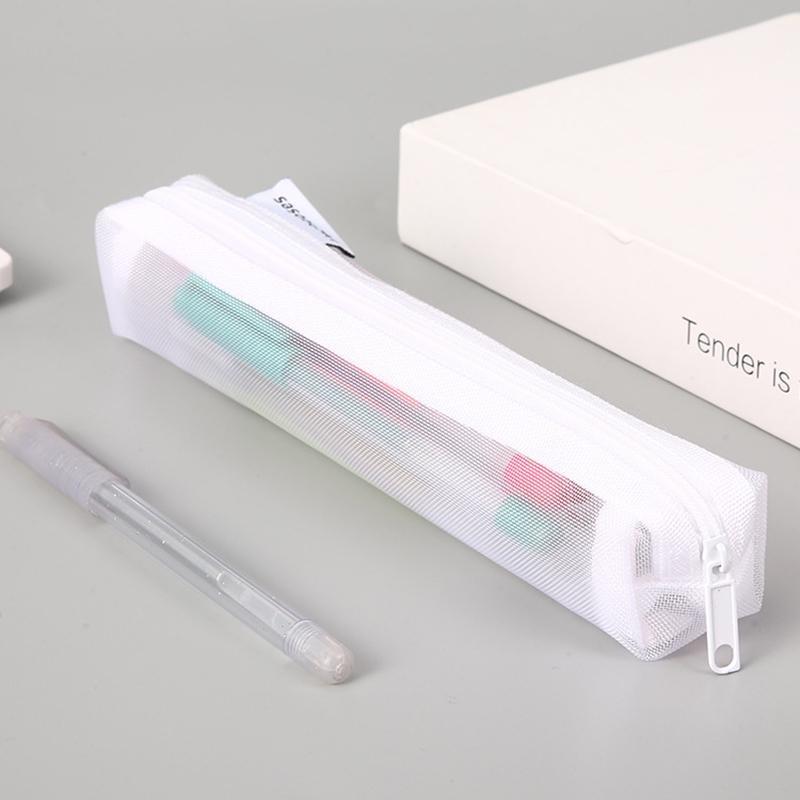1 Pcs Mesh Transparent Bleistift Fall Lagerung Stift Tasche Mäppchen Tragbare Büro Schule Liefert Mini Einfache Nette Schreibwaren