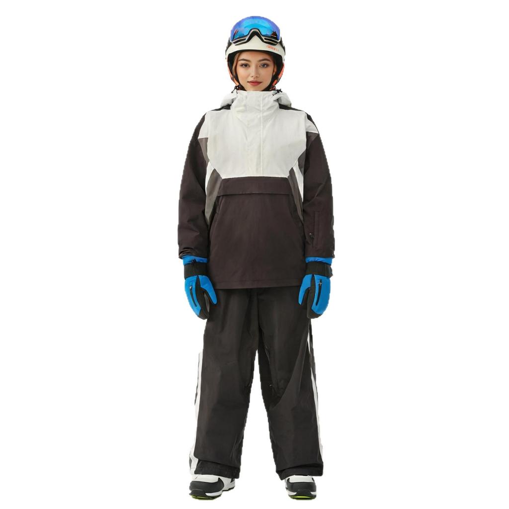 Outdoor Oversize Ski Suit for Men and Women Breathable Snow Suit Winter Warm Snowboard Suit Waterproof Windproof Pullover Skiing Jacket and Ski Pants