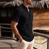 Men's Lightweight Breathable Casual Shirt Short Sleeve Solid Color Button Placket Relaxed Fit Summer Top