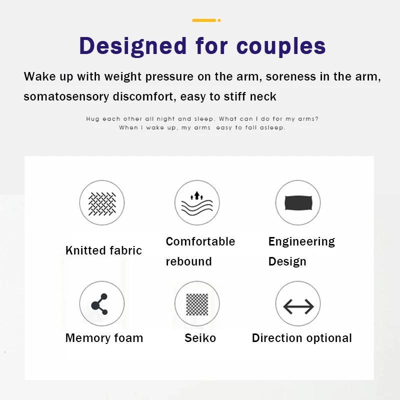 Left Right Arm Couple Pillow Orthopedic Memory Foam Protect Cervical Vertebra Release Arm Pain Pressure Pillow for Side Sleeper