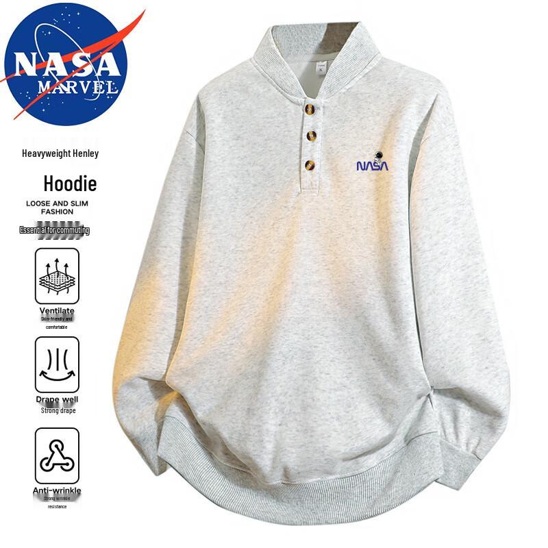 NASA MARVEL Men's Baseball Collar Sweatshirt