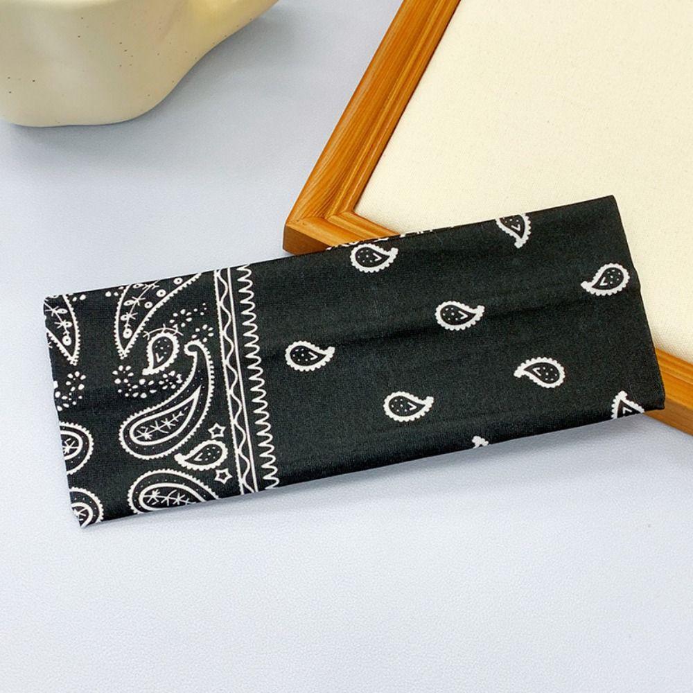 Schweißabsorbierendes Haarband mit Blumenmuster Sport-Kreuz-Stirnband Modebreites Haarband