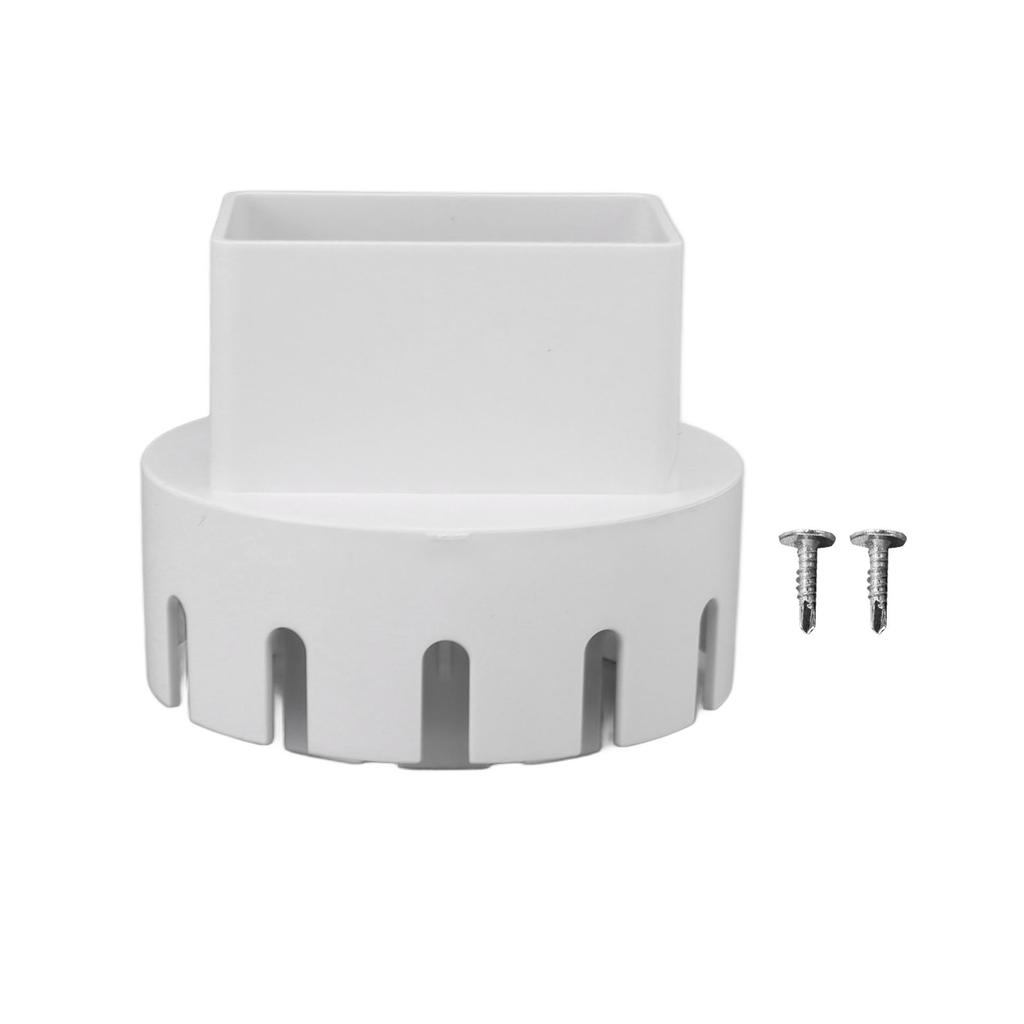 Downspout Adapter Plastic Drain Adapter Replacement Downpipe Converter Connector with Screws White