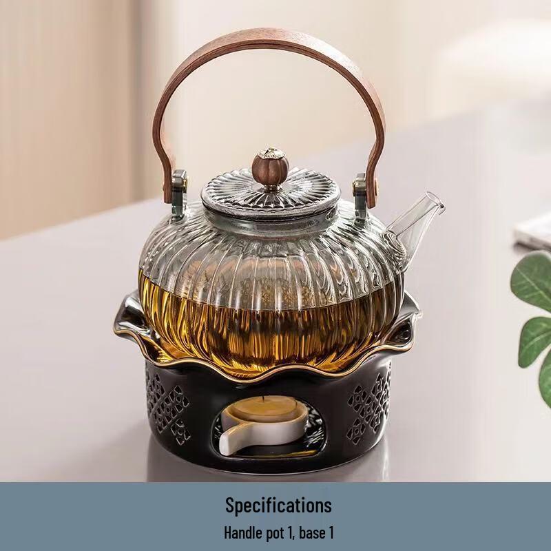 Japanese Style Glass Teapot Warmer Set