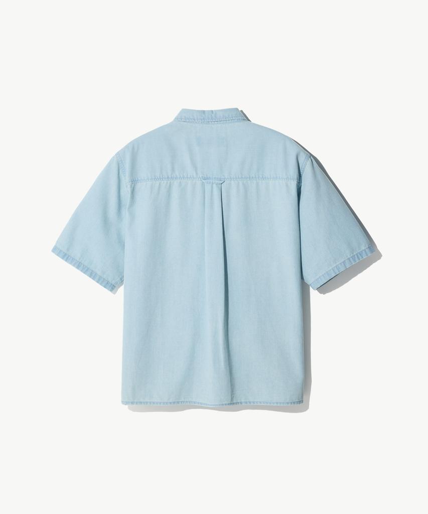 STCO Diems Washed Denim Setup Short Sleeve Shirt_Blue (Oversized)_Ldswb03Osl