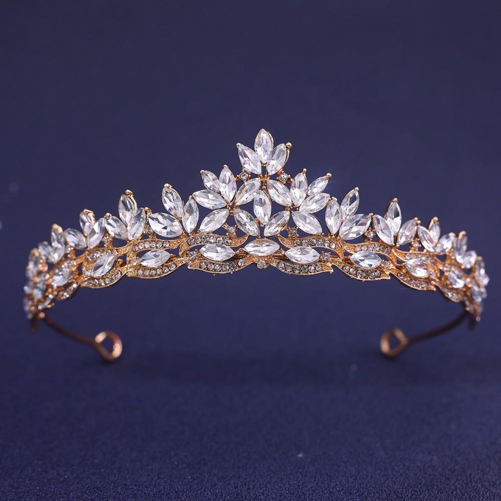 Rhinestone Queen Princess Crown Alloy Bridal Headwear Vintage Crystal Tiaras Dress Party