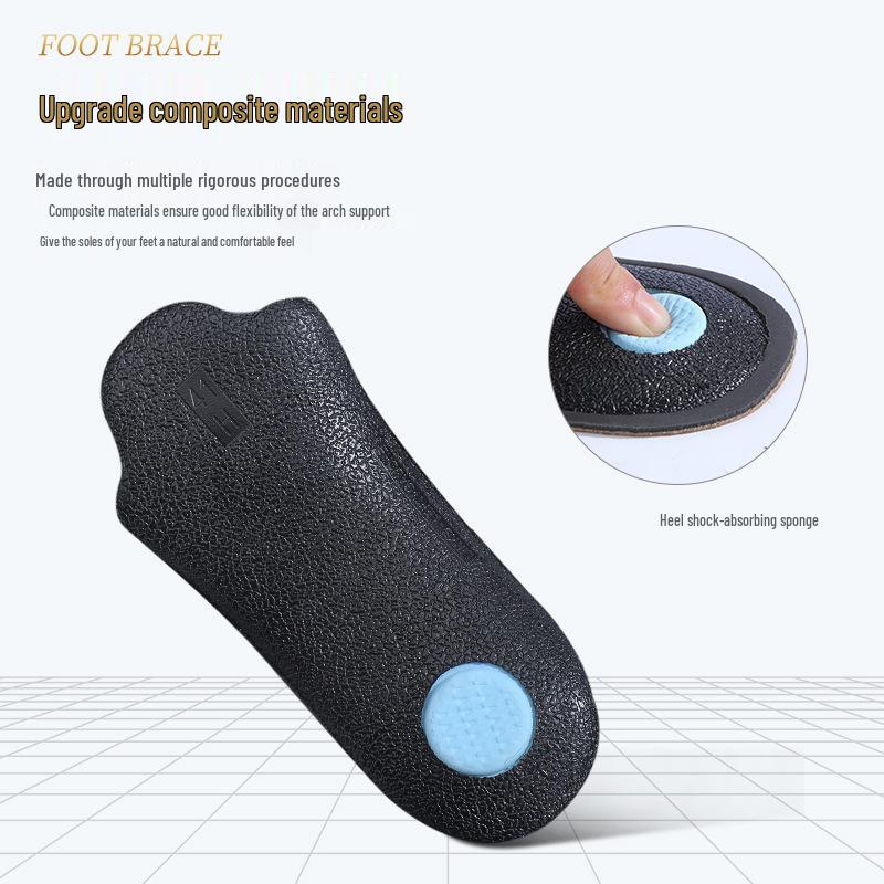Orthopedic PU Leather Arch Support Insoles: Flat Foot, XO Type, Breathable, Sweat-Absorbent, Odor-Resistant for Men and Women