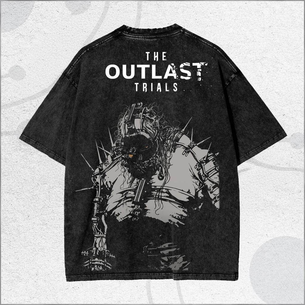 Summer Hot Selling Vintage The Outlast Trials Washed Shirt Womens Unisexs Round Neck Short Sleeved Tshirt
