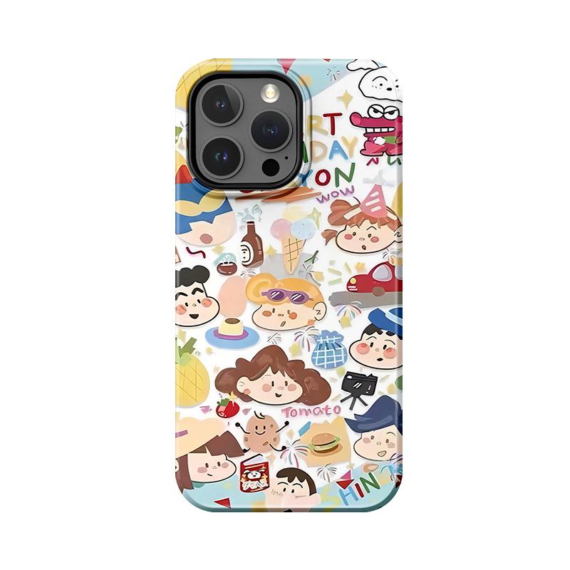 Sublimation Coated Glossy Phone Case Hard Plastic +TPU Soft TPU Shell Cartoon Cute Patterned Full Protective Back Cover for iPhone Samsung iPhone 7 / iPhone 8