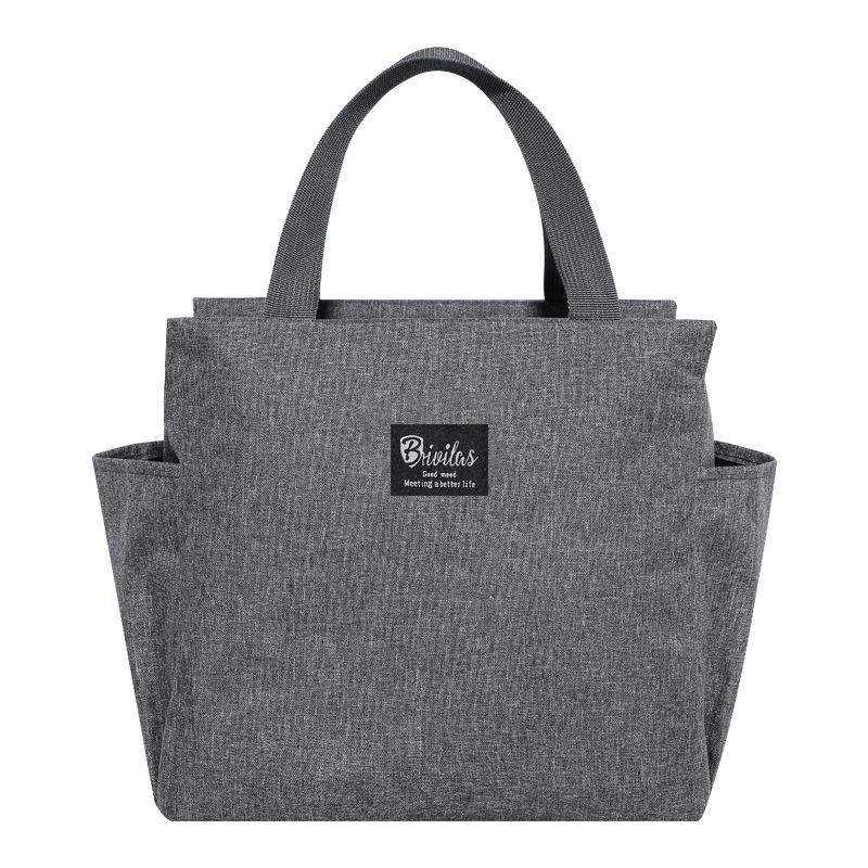 Popular Dual-Pocket Insulated Lunch Bag with Aluminum Foil: Handheld Bento and Picnic Bag with Ice Pack.