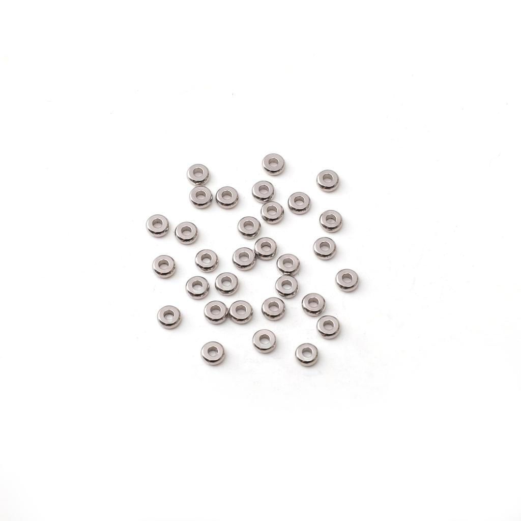 5-100 Piezas Acero Inoxidable Espaciadores Circulares Planos Para Pulsera DIY Collar Accesorios para Hacer Joyería