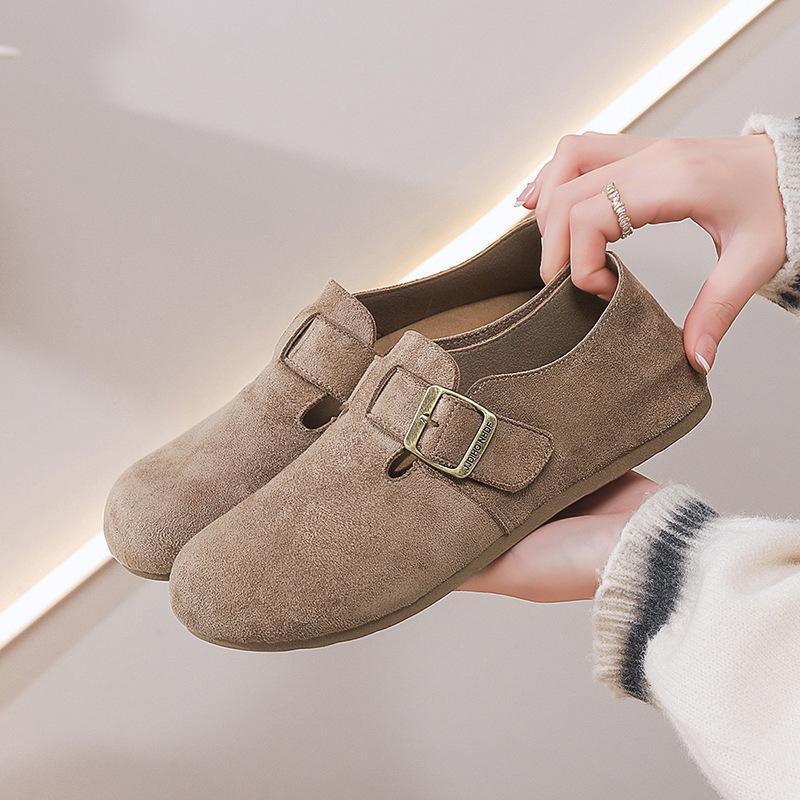Soft Sole Women's Walking Shoes Breathable Lightweight Single Shoes Casual Outdoor Slip-on Lazy Shoes
