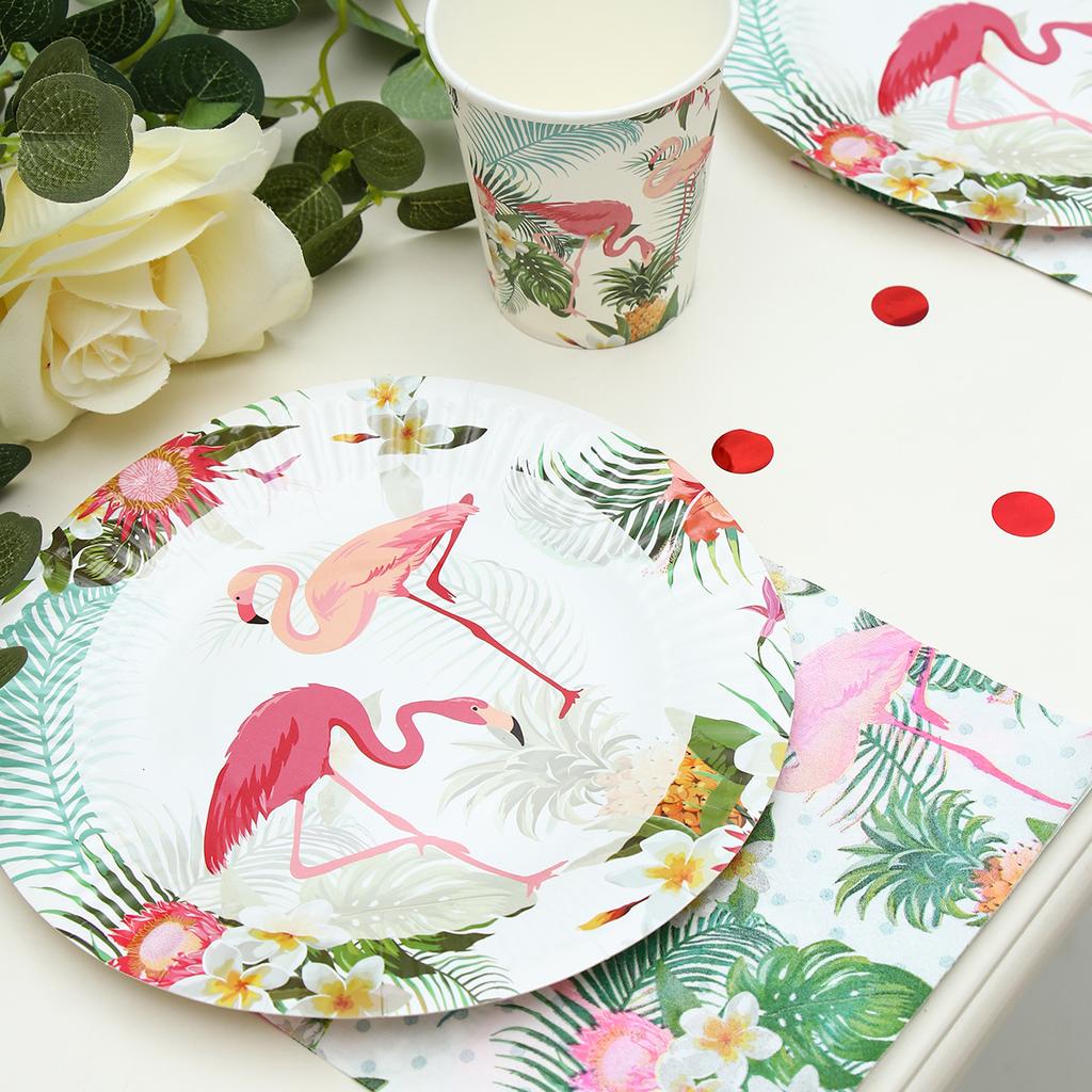 Hawaii Geschirr Party Luau Rosa Flamingo Party Decor Papier Platte Tasse Serviette Geburtstag Party Sommer Hawaii Hawaiian Party Supplie