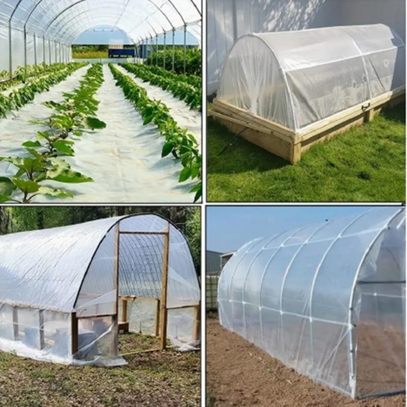 Clear Greenhouse Film Plastic Sheeting Winter Hoop House Covering Freeze Protection Cover for Greenhouse Plants Windproof Frost Dust Proof