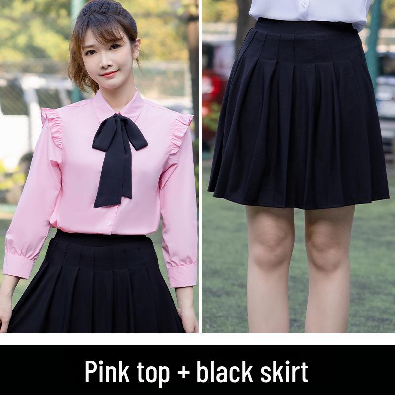 Women's College Style Long-Sleeve Shirt Dress - 2022 Spring Collection