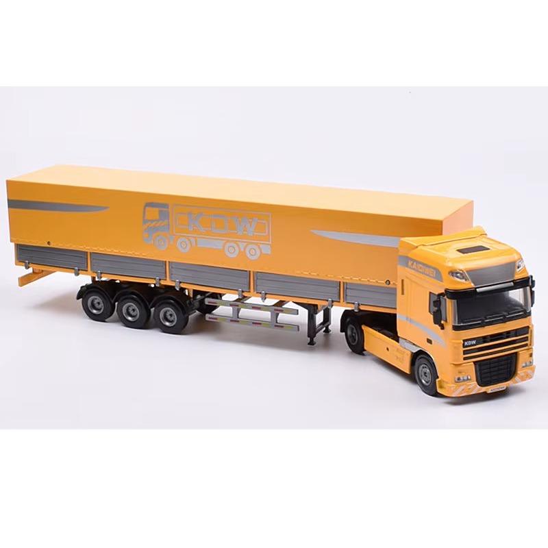 Modello di Auto Camion Container Diecast Scala 1/50 Metallo Lega Ingegneria Camion di Trasporto Pianale Veicolo Semirimorchio Modello di Auto Regali per Bambini