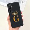 For Samsung Galaxy A15 Fashion Crown Sakura Initial Letter Case For Samsung A15 SM-A155F A 15 4G Soft Silicon Phone Bakck Cover