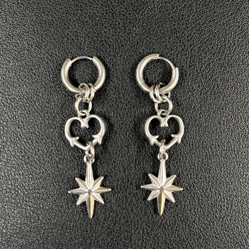 Punk Grunge Rock Rivet Chain Earrings Cool Fashion Geometric Drop Earrings Goth Aesthetic Charm Jewelry Hip Hop Accessories