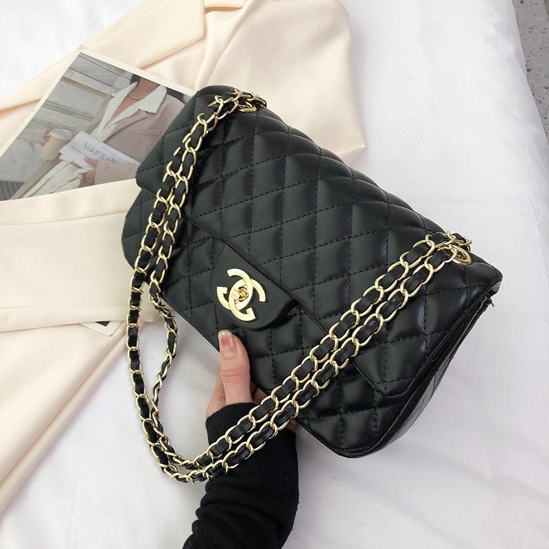 Sexy ladies trend market Tas dames nieuwe mode damestas diamant ketting tas veelzijdige dames schouder crossbody tas zwart