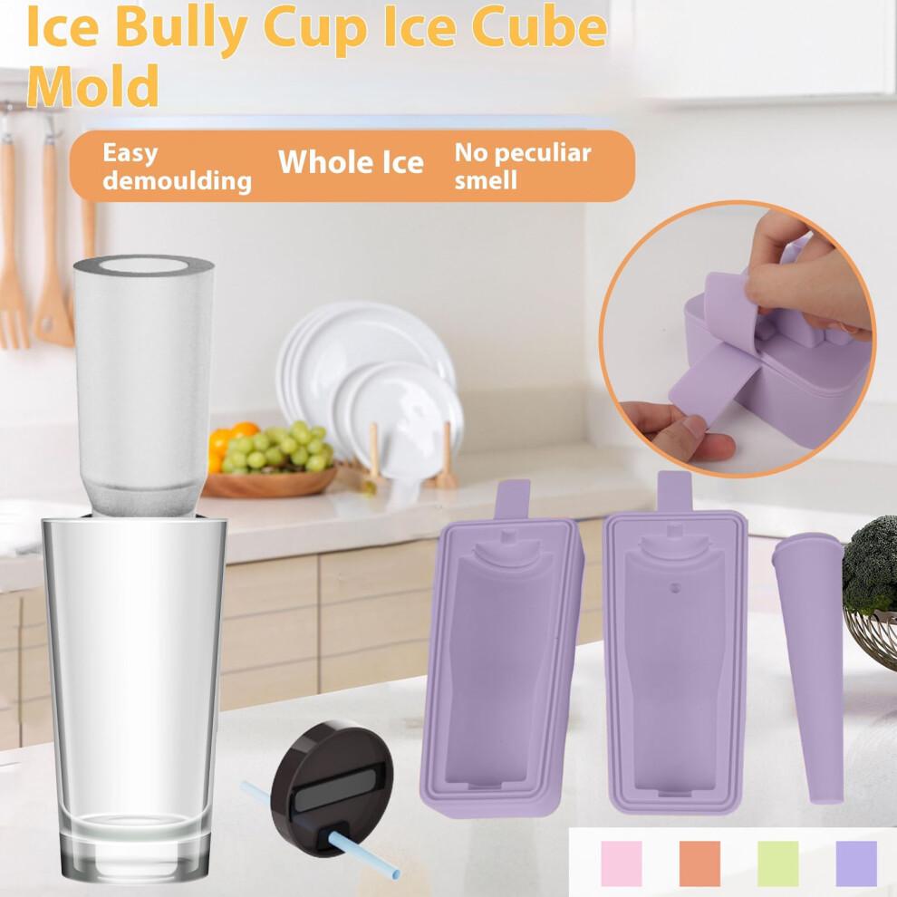 Multifunctional Silicone Ice Cube Mold for Whiskey & Cocktails, 430ml, Purple