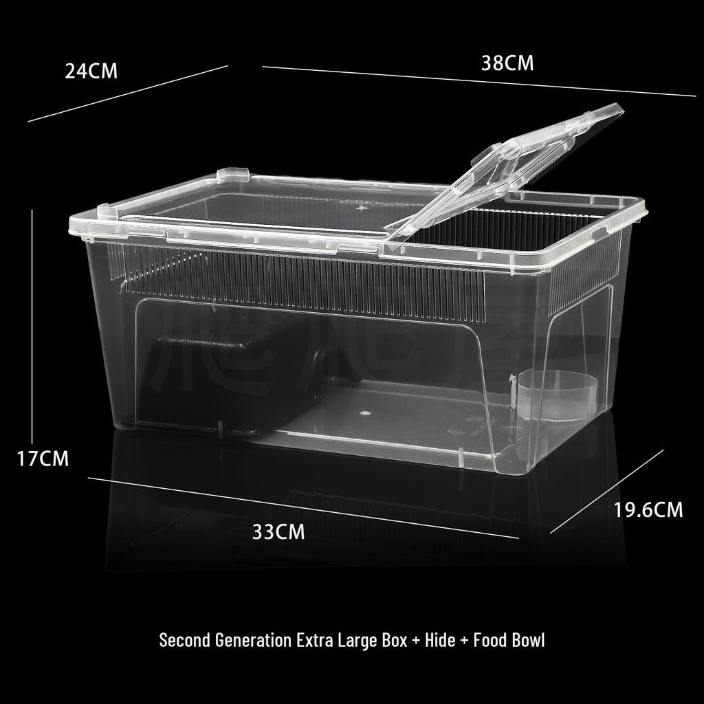 2nd Gen Reptile Breeding Box for Spiders, Frogs, Snails, Silkworms, Geckos, Snakes, and Turtles
