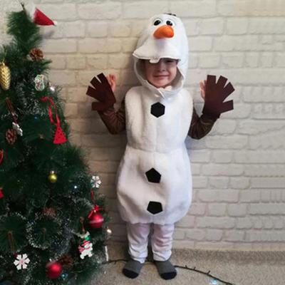 Deti Snehuliak Cos Oblek Zvieracia hlava Dlhé rukávy Overal Cosplay Párty Fotografovanie Rekvizita Detské predstavenie Kostým Novoročné Spoločenské oblečenie