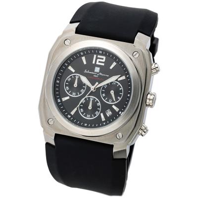 Salvatore Marra Herren Chronograph Business Analog Quarz Uhr, Schwarz mit Kreuz, SSBK