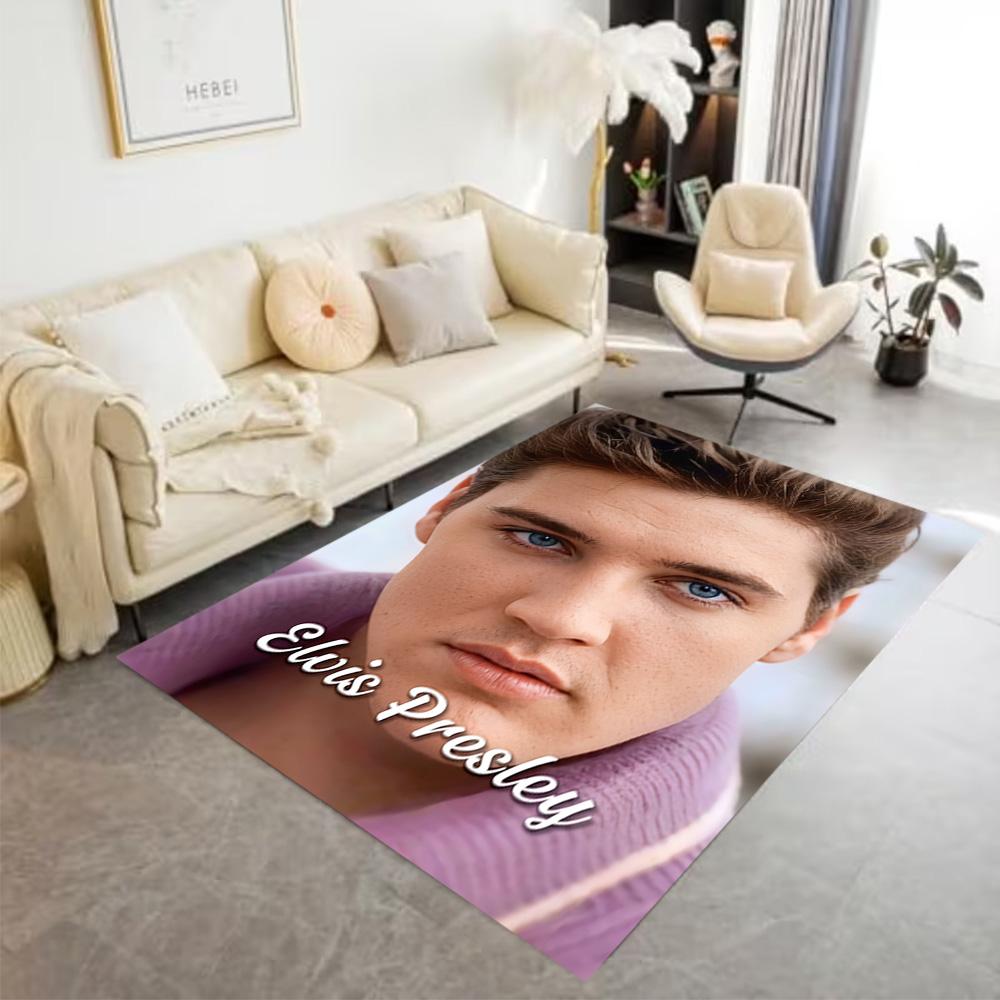 Elvis Presley Tribute Floor Mat Design for Dormitory Living Rooms Game Room Decorate Room Antislip Carpet Anime Office Decor