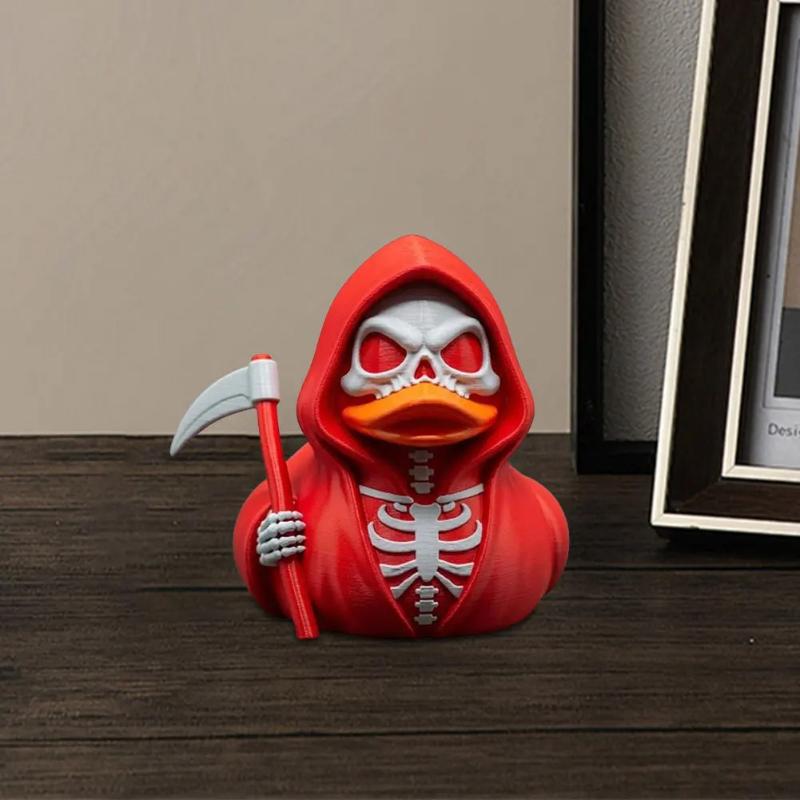Grim Reaper Duck Figurine Collectible Scary Death Duck Statue Horror Duck Statue Halloween Gothic Decor