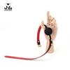 Men's Small Silicone Cowhide-Style Gag Ball with Breathable Hole for Deep Throat Comfort