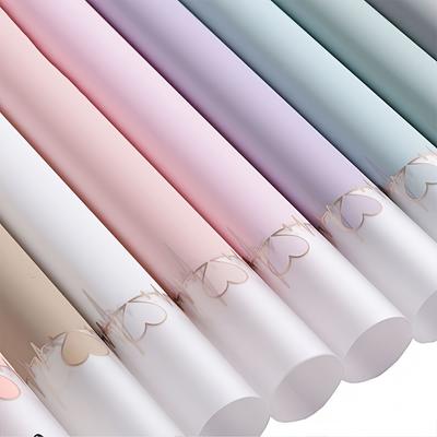 20pcs/pack Valentine's Day Heartbeat Jelly Film Paper Translucent Waterproof Wrapping Paper Floral Packaging Paper Wrapping Tissue Paper