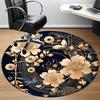 1pc Floral Ornament Office Round Area Rug, Indoor Mat Suitable For Office, Under Office Chairs Bedroom Living Room Home Decor, Room Deco 186