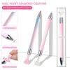 7pcs/Set Reusable Wax Refillable Embroidery Manicure Dotting Tool Nail Art Rhinestone Bead Wax Dotting Pen Otating Glue Point